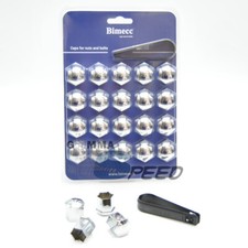 Copri bulloni CH19 CROMATO blister 20pz copribulloni per auto cappucci dado vite