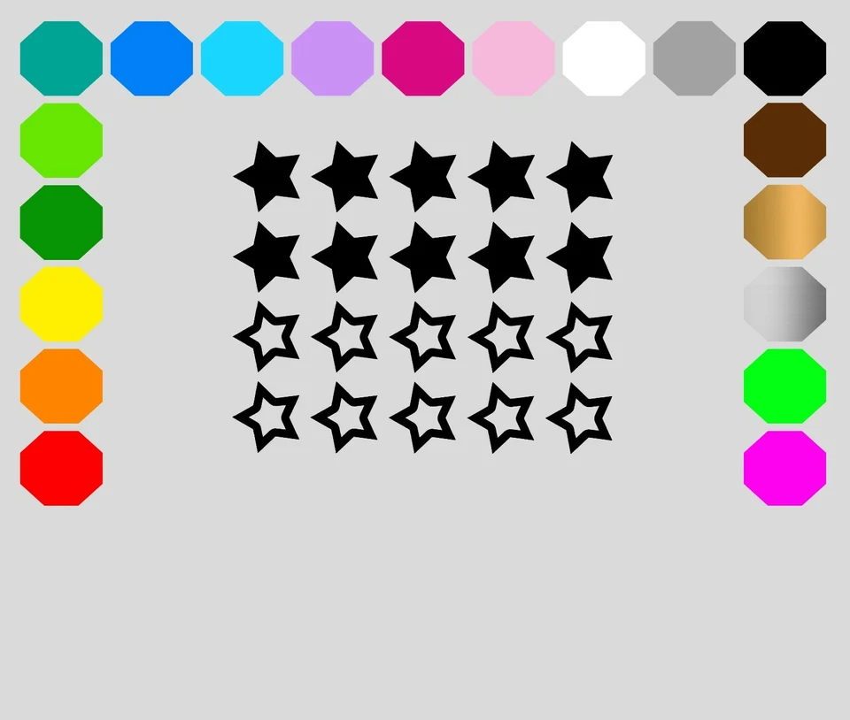 Juego de 10 estrellas imagen de planchado para telas oscuras y claras estrella Star Flex 1cm, 2cm, 3cm