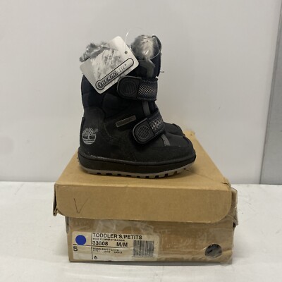 【美品】Timberland　20.5㎝　キッズ　箱あり Timberland Snow Stomper Boots Size 5 Toddler Fur Thermolite Black