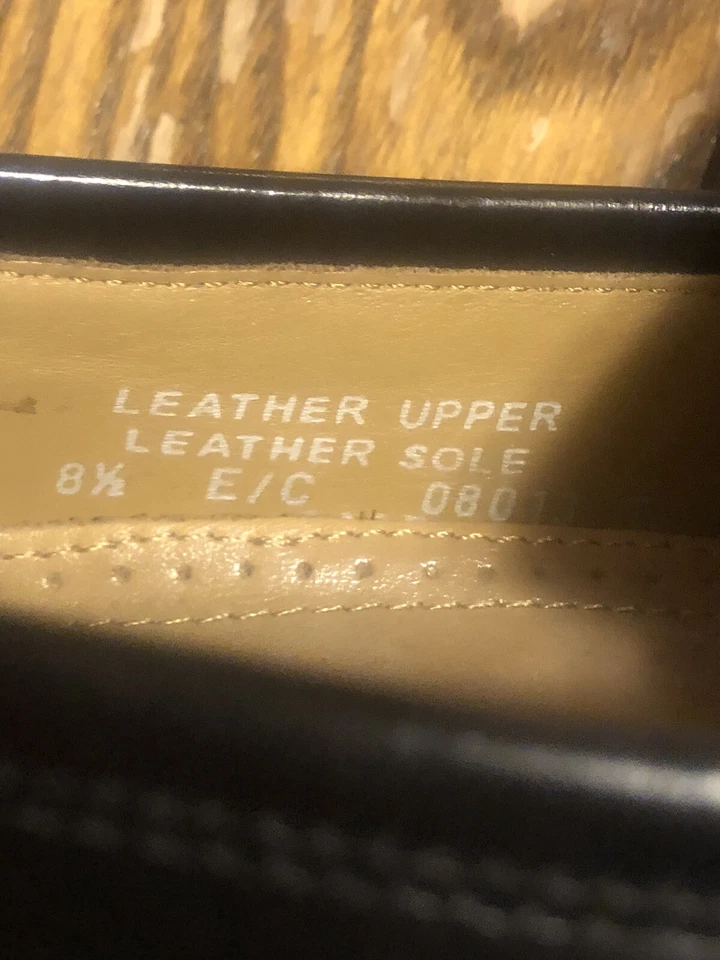 Zapatos de vestir Bostonian Crown Windsor borla punta de ala negros para hombre talla 8,5 Foto 3 de 4