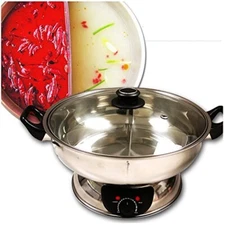 Sonya Shabu Shabu Hot Pot Electric Mongolian Hot Pot W/DIVIDER, 5L