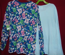 Girl's 2 Pack  Tee-Shirts Size 14  Fun Graphics & Lt. Blue Extremely Me NEW TAGS
