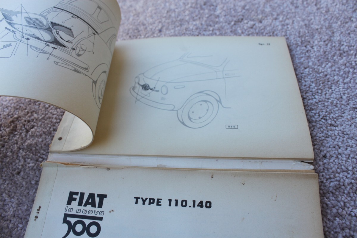 Fiat 500, Type 110.140, Bodywork Spare Parts Catalog-1959-Original 2nd  Edition | eBay
