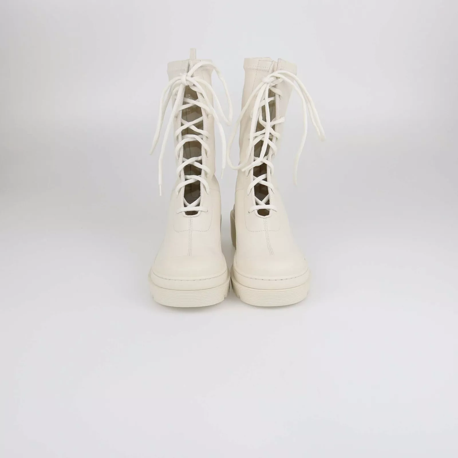 Bottes de combat à lacets Christian Dior blanc cassé arcade