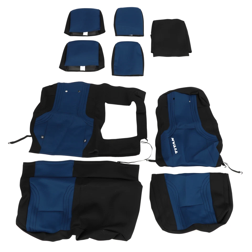 OEM 2016-2021 Nissan Titan Water Resistant Blue Seat Covers NEW 999N4-W4000 — 第 2/4 张图片