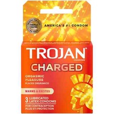 Trojan Charged Intensified Lubricant 3 pack 9 CONDOMS
