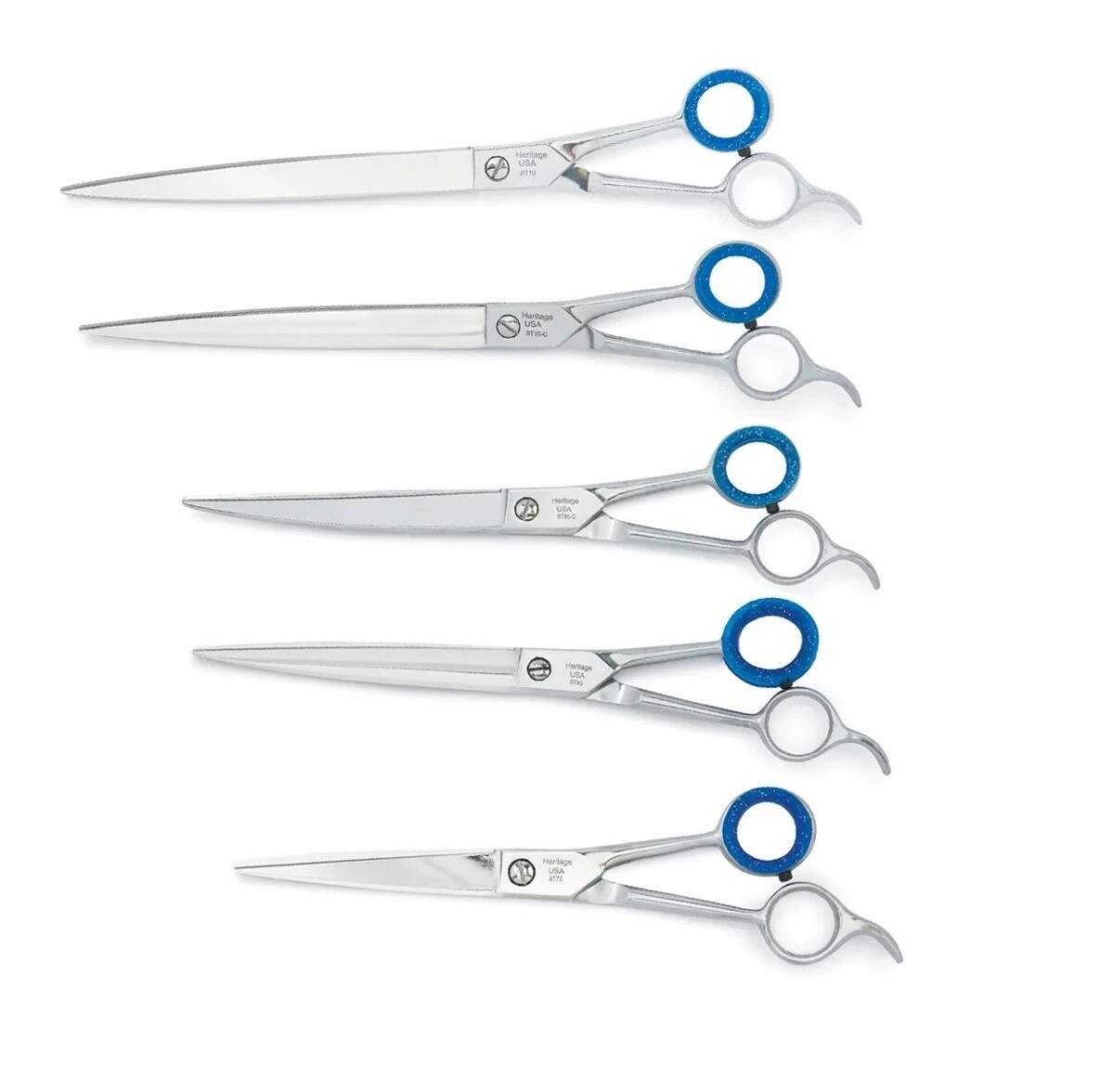 Pro Dog Grooming Shears Curved or Straight Long Lasting Stiletto Sharp Steel