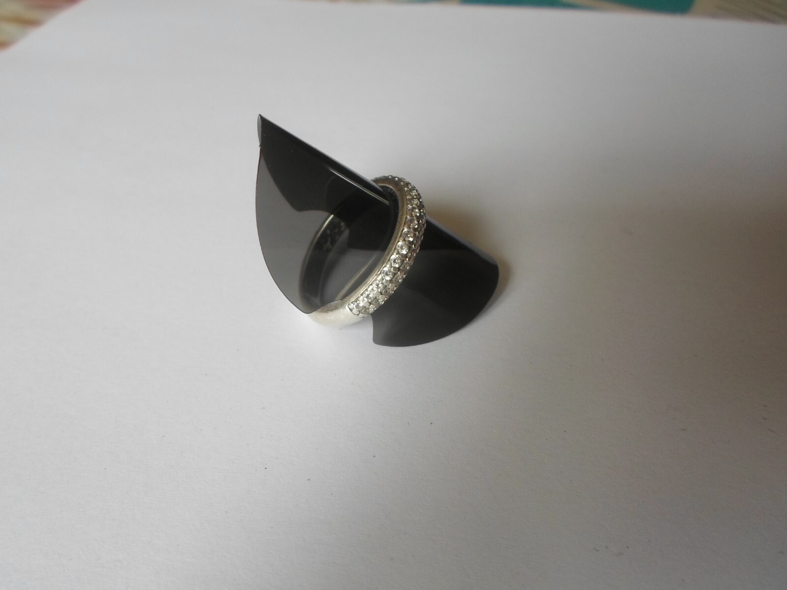 bague en argent massif, demi tour, doubles rangs … - image 8