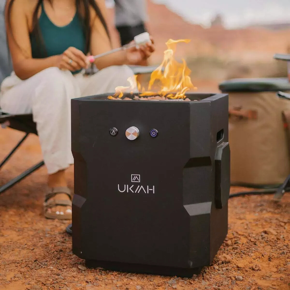 ①UniFirePits ②Uni-Plate FRIDAY CAMP Ukiah Tailgater II Bluetooth Outdoor Firepit Dual Speaker w
