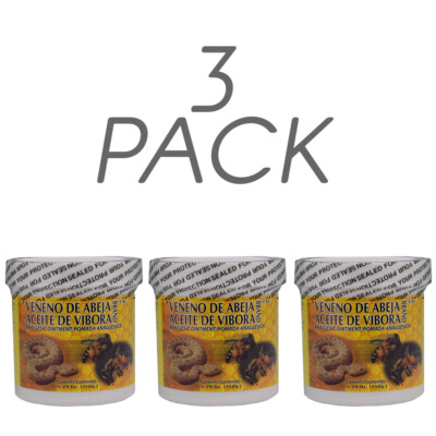 Veneno de Abeja Aceite de Vibora. No Paraben Analgesic Ointment. 5 oz. Pack of 3