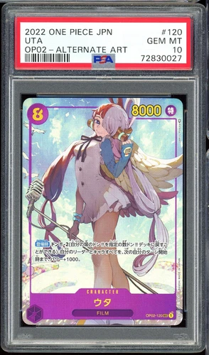 2022 Japanese One Piece Paramount War Uta OP02-120 SEC Alt Art PSA 10 Gem Mint