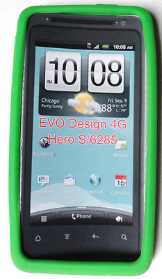 Neon Green Rubber Case Cover for HTC Evo Design 4G Hero S Kingdom 