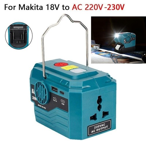 200W Portable Power Inverter for Makita 18V Battery To AC 120V 220V with Light - Picture 9 of 10