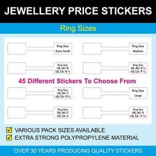 Ring Size Jewellery Price Stickers