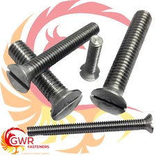 2BA 3BA 4BA 5BA 6BA 8 9 10 BA Steel Countersunk Slotted Flat Head Machine Screws