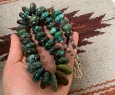 Gorgeous gradual size Turquoise beads necklace/23" w6 B448b 