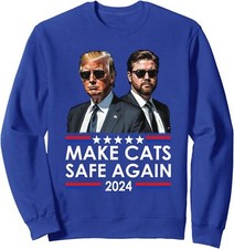Trump Vance Elections 2024 Make Cats Safe Again Unisex Crewneck Sweatshirt