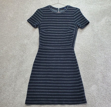 Madewell  Dress Women 0 Gray Stripe Minimalist Career Casual Preppy Whimsygoth