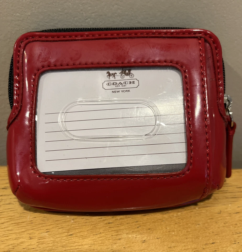 Бумажник для монет Coach Animal Cheetah Print красный НОВЫЙ F65368 на молнии Park - Изображение 2 из 4