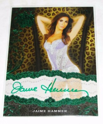 2015 Benchwarmer JAIME HAMMER Sin City #35 CORSET Green Foil Auto/10 PLAYBOY 