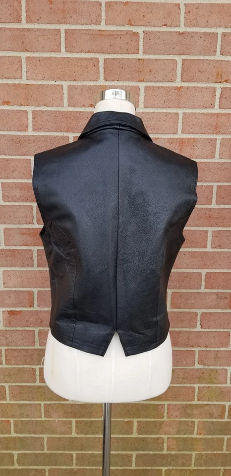 Identity Women's Black Leather Vest Size Junior L (Women's S) - Image 3 of 4