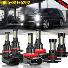For Tahoe 2007-2012 2013 2014 6X LED Headlight + Fog Light Bulbs Combo Kit 6000K