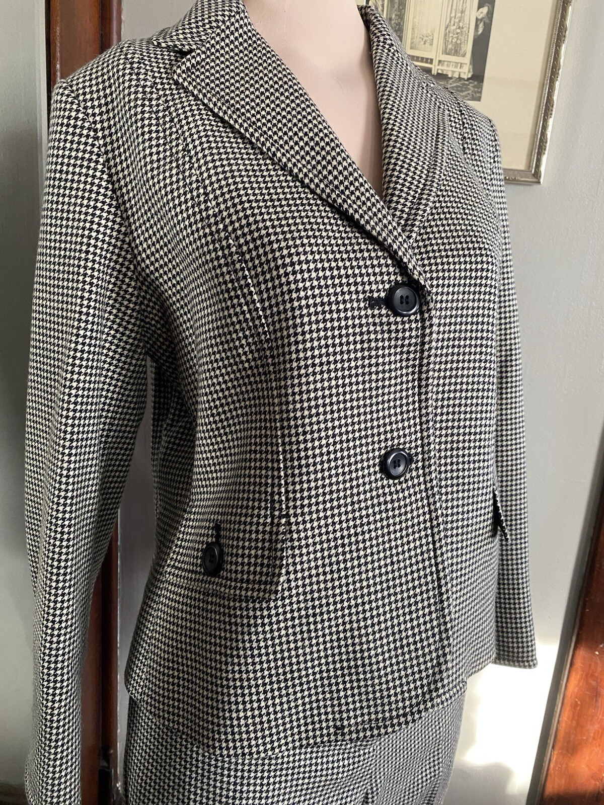 Pendleton 100% Wool Lined Pant Suit Houndstooth J… - image 1