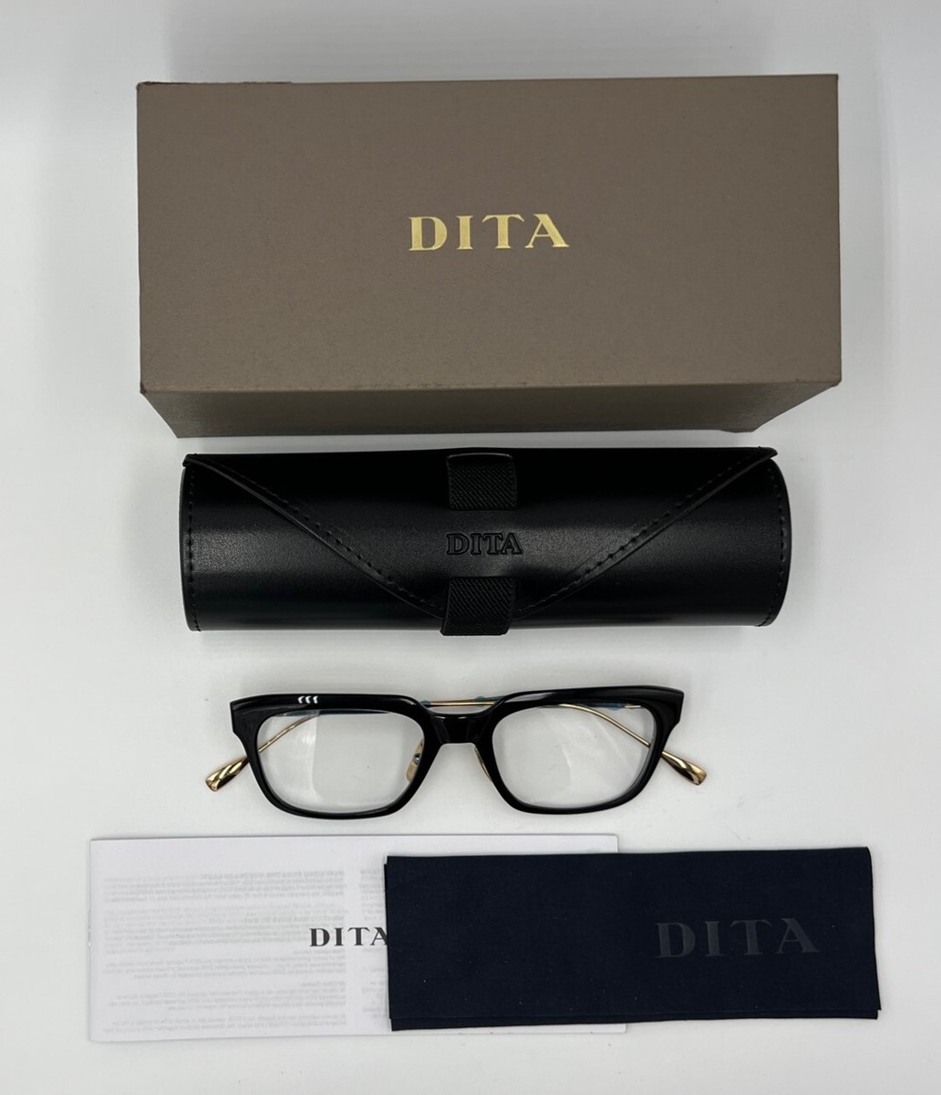 Authentic DITA ARGAND DTX123-51-04AF Black White Gold Eyeglasses 