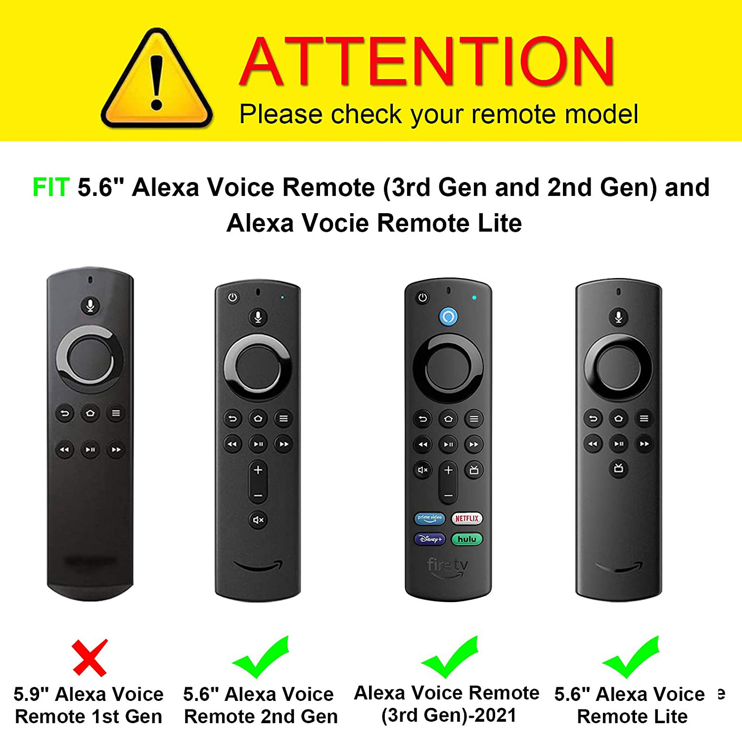 New Silicone Remote Cover fit for Amazon 2nd Generation Firestick Fire TV Remote