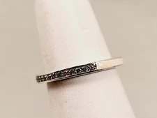 PANDORA ALE BEAUTIFUL ENAMELED & PINK DIAMONIQUE  BAND STERLING SILVER RING SZ 7