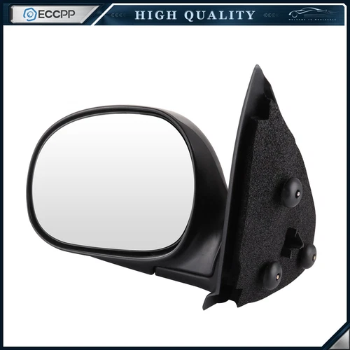 Driver Side Manual Mirror For 1997-2004 Ford F-150 Black Manual Fold