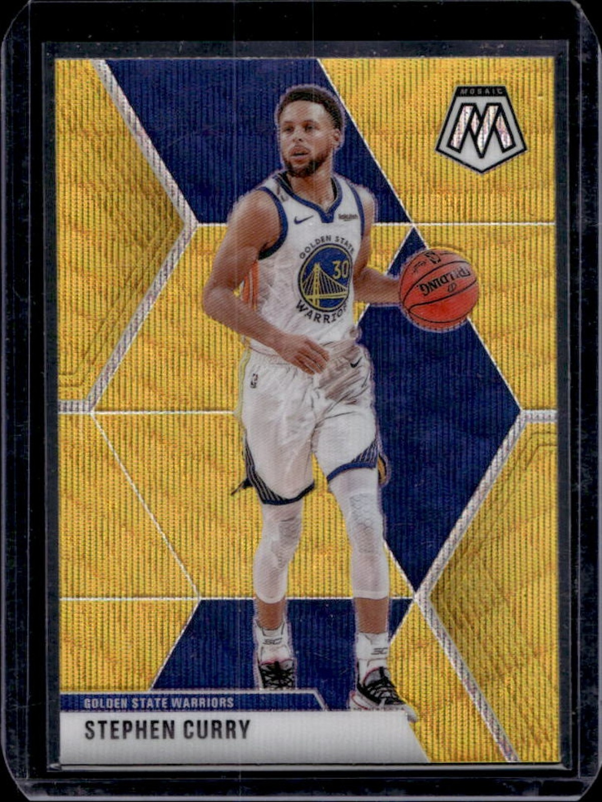 2019-20 Mosaic Stephen Curry Gold Wave Prizm #70 Warriors