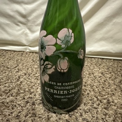 Vintage Flower Perrier Jouet Brut Champagne Bottle France 750 Empty 1982