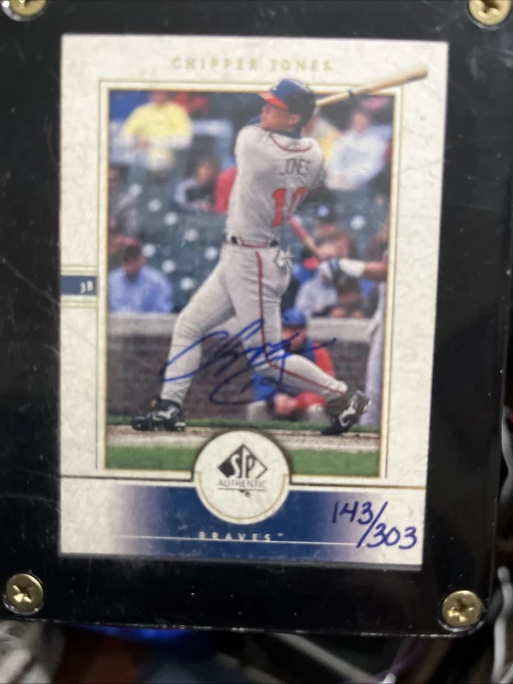 Authentic Chipper Jones 3 Card Plaque, Autographed , Numbered, And Certified! - Image 4 of 4