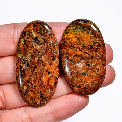 116.5 Ct. Mind Blowing Pietersite Oval 45X26 51X25 mm Cabochon 2 Pcs Gemstone