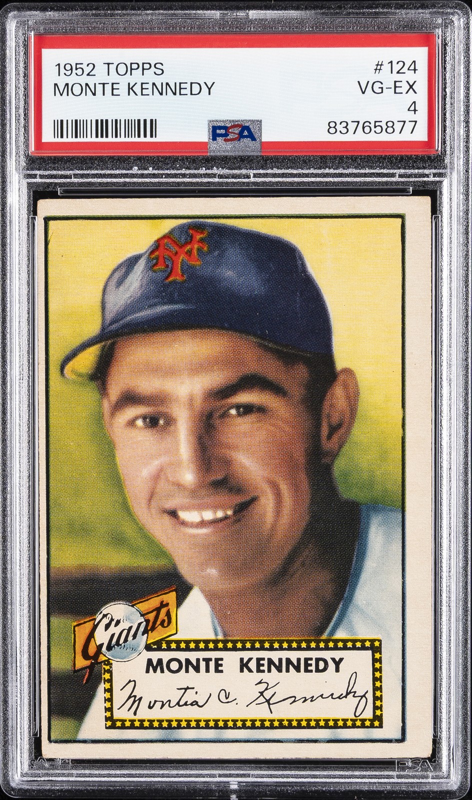 1952 TOPPS #124 MONTE KENNEDY PSA 4