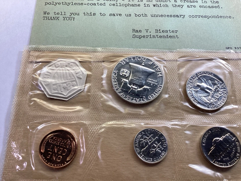 1958 US Mint Proof Set in Flat Pack Envelope and Cello Sealed 110825 65ad - Image 4 of 4