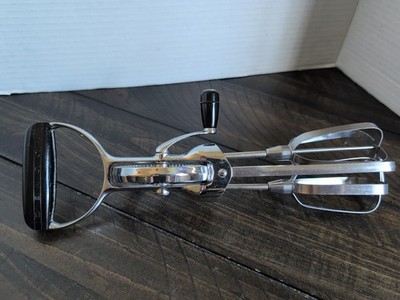 Vintage Ecko Best Hand Held Mixer Egg Beater Black Handle Stainless USA EUC!