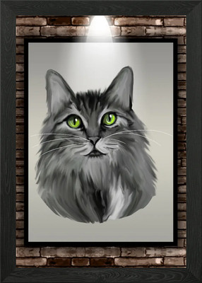 Katzengesicht Portrait gerahmtes Wandbild Poster Leinwanddruck Bild