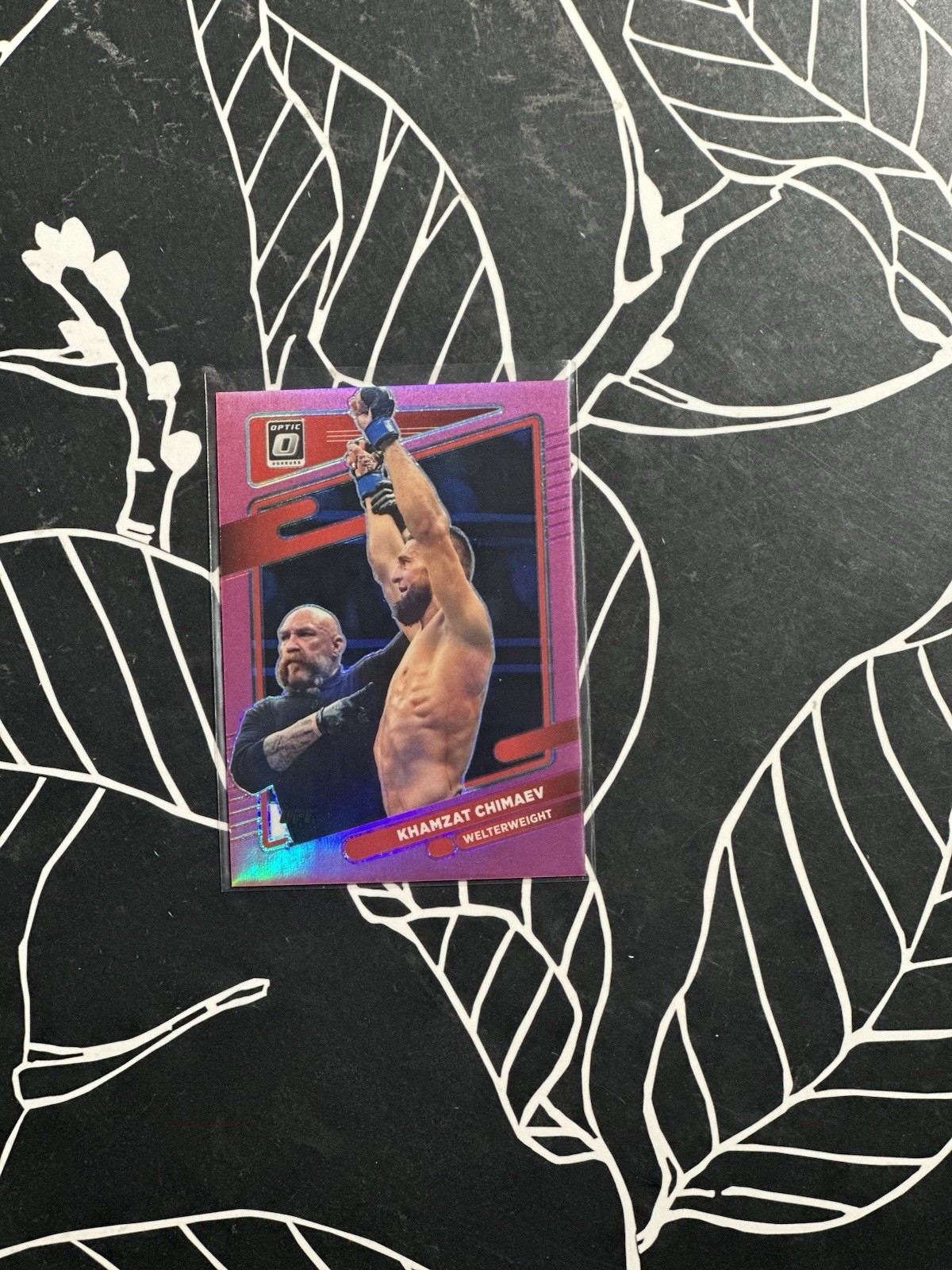 2022 Panini Donruss Optic UFC #72 Khamzat Chimaev Pink Holo Prizm /25 CHAMP