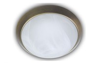 Led Wohnraumleuchte Dimmbar Alabaster Zierring Altmessing, Ø40Cm Kellerleuchte