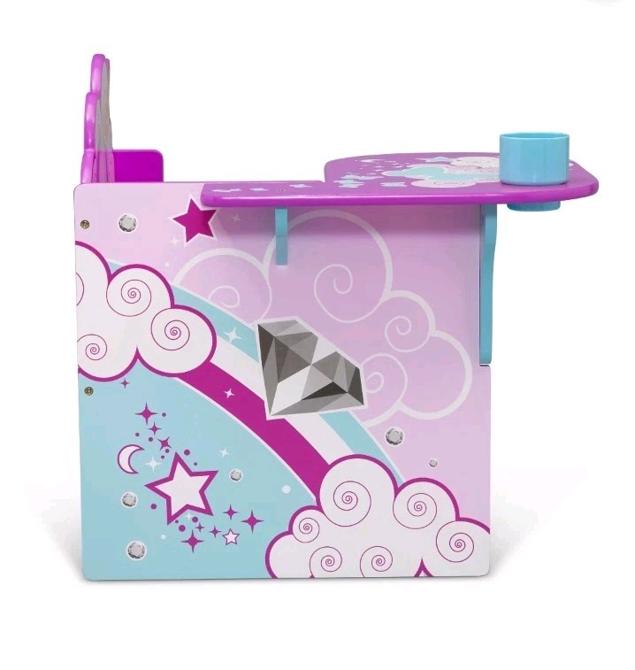 Delta Children Unicorn Chair Desk with Storage Bin - Greenguard Gold Certified  