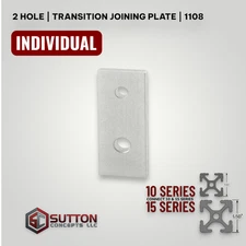 2 Hole Transition Joining Plate Aluminum | 10/15 Series Compatible 80/20 4510
