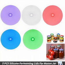 5PCS Silicone Fermenting Lid Waterless Airlock Mold Free Auto Vent For Mason Jar