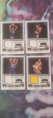  JARACE WALKER/ANTHONY BLACK/JORDAN HAWKINS/MAXWELL LEWIS 4 MEM CARD ROOKIE LOT