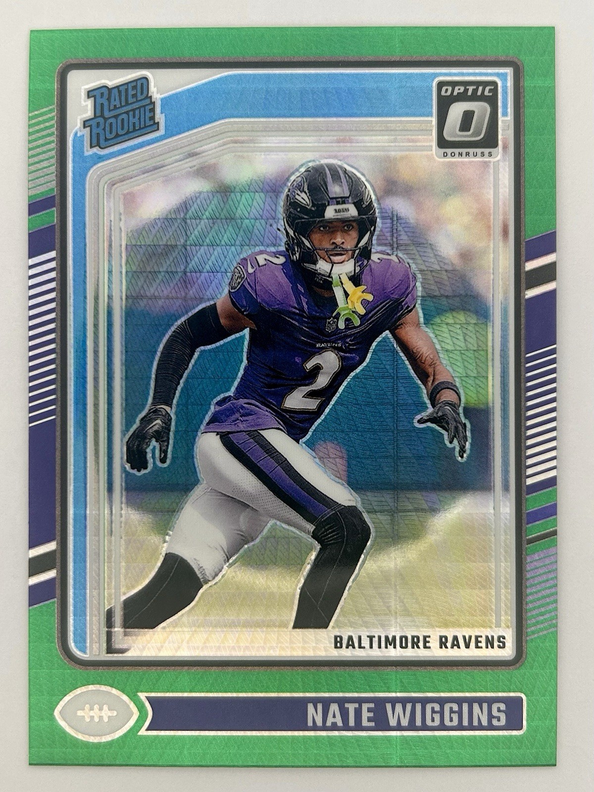 2024 Panini Donruss Optic - Rated Rookie Nate Wiggins #281 Green Hyper Prizm...