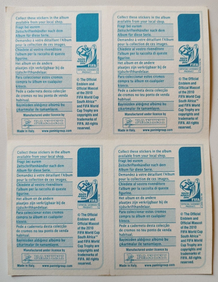 LIONEL MESSI COPA DO MUNDO FIFA ÁFRICA DO SUL 2010 PANINI QUADROTE ADESIVO NÃO# RARO - Imagem 2 de 2