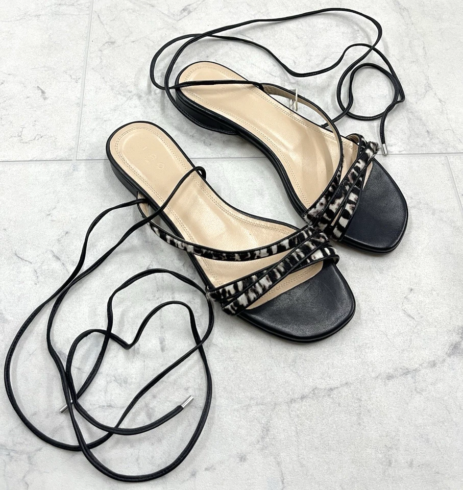 New IRO PARIS Puce Zebra Print Calf Hair /Leather Sandals Size: 37 (US 6.5) - Image 3 of 4