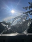 Vintage Blenko Style 16x10 Fish MCM Vase Bowl Hand Blown Clear Decorative Glass