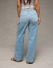 American Eagle Dreamy Drape Stretch Super High-Waisted Baggy Wide-Leg Jean